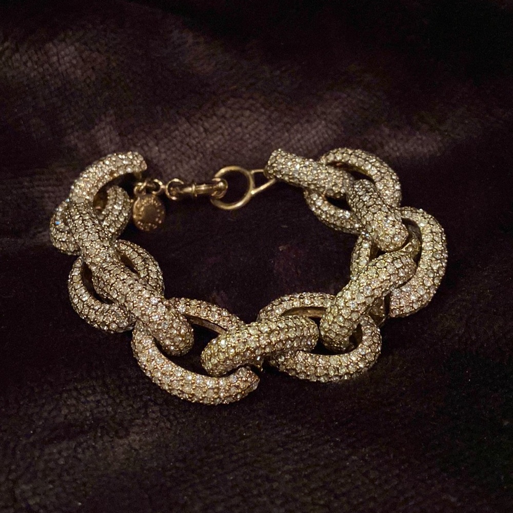J. Crew Pave Chain Link Bracelet - Gold - O/S